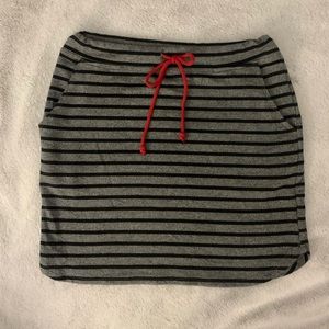 Sundry Skirt, Size 0, Black and Gray Striped